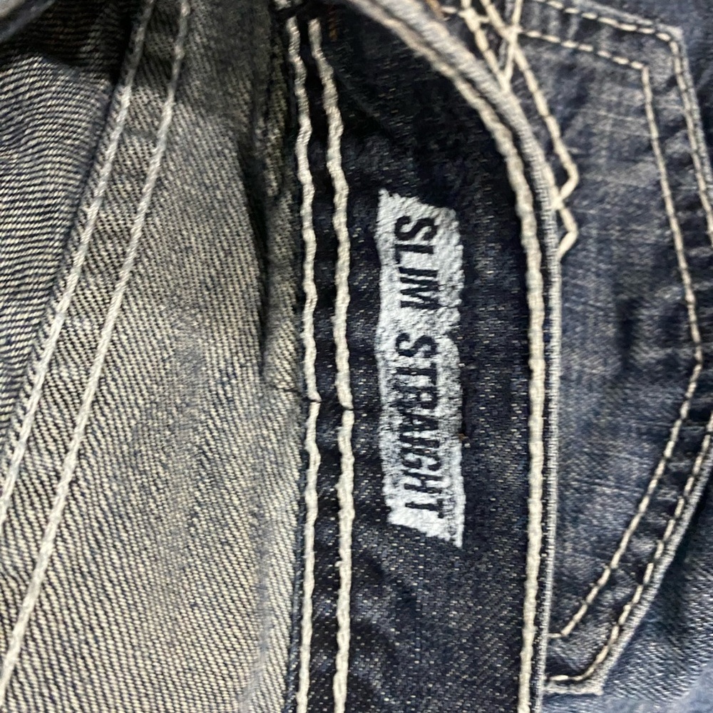 Reclaim Slim Straight Jeans Mens 31x30 Medium Wash Denim 100% Cotton Tote 0163 - Picture 11 of 13